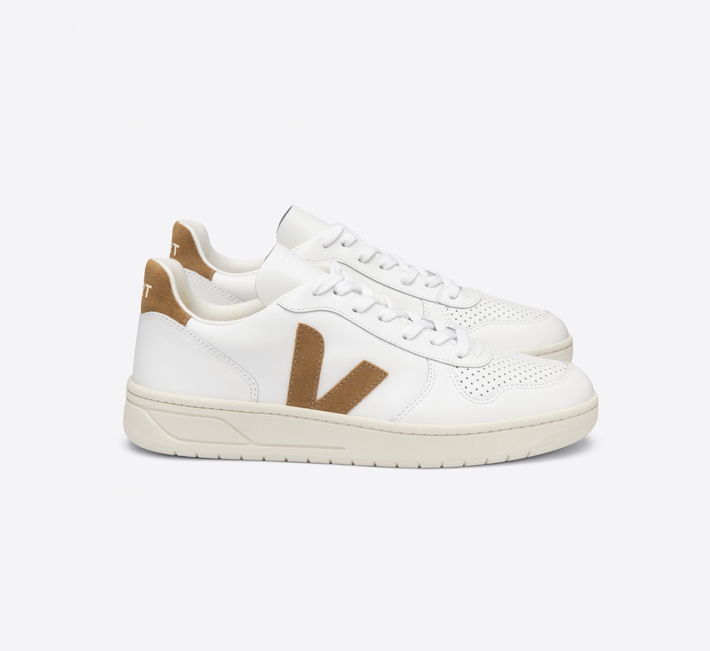 V-10 COURO EXTRA WHITE  CAMEL LATERAL