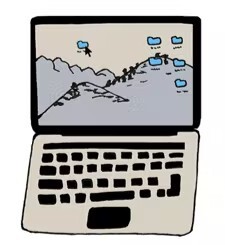 Ilustraçaõ de notebook representando 48 horas de uso em laptops